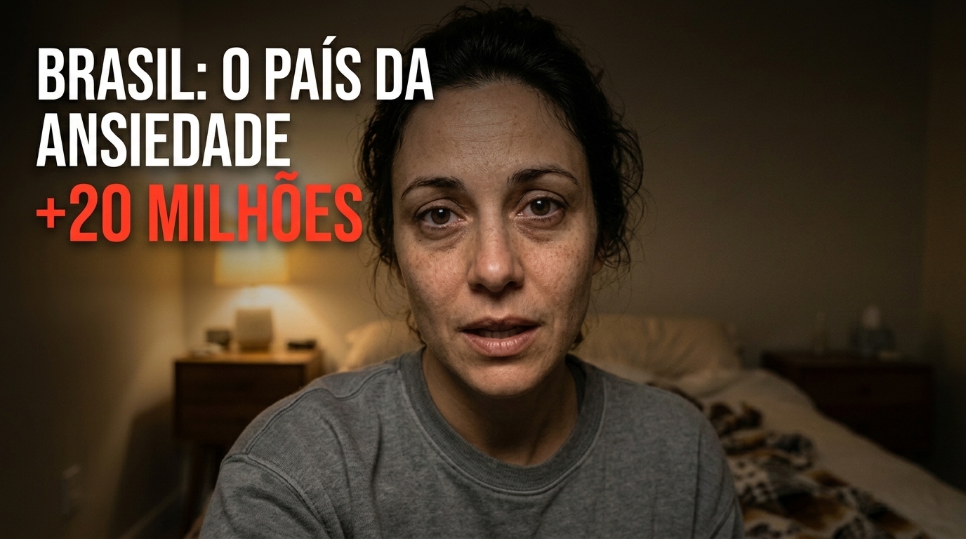 Mulher ansiosa em um quarto escuro — capa do vídeo de apresentação